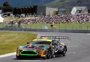 Highlands' owner Tony Quinn and V8 Supercars star Fabian Coulthard for taking victory in the final race of the 2013 Australian GT Championship, the first time the exotic race series has visited New Zealand.